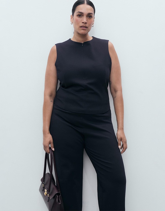 M.N.G - Straight-Fit Trousers With Elastic Waist