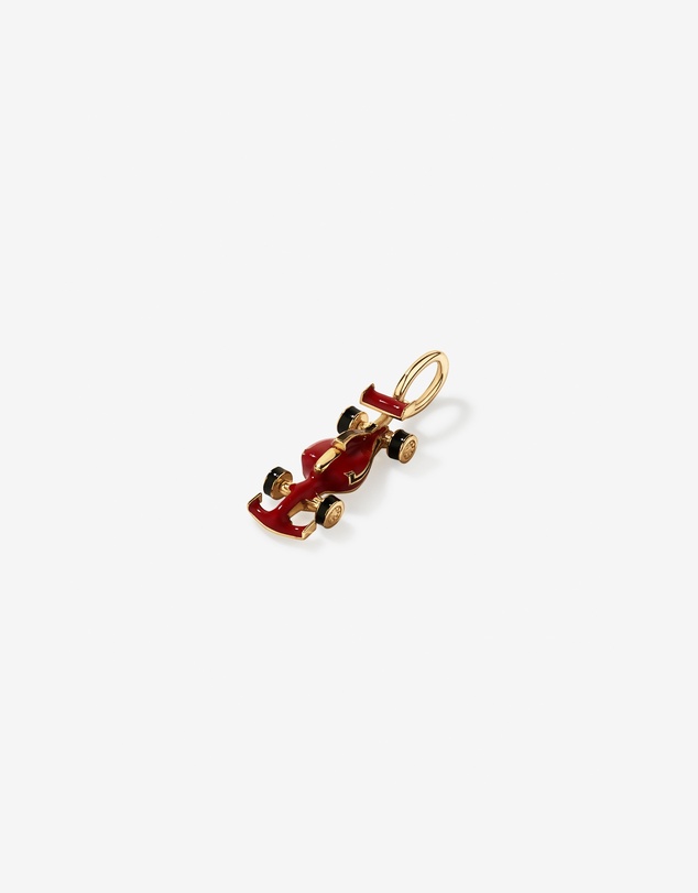 Michael Hill - Red Race Car Pendant in Sterling Silver with 10kt Yellow Gold Bail
