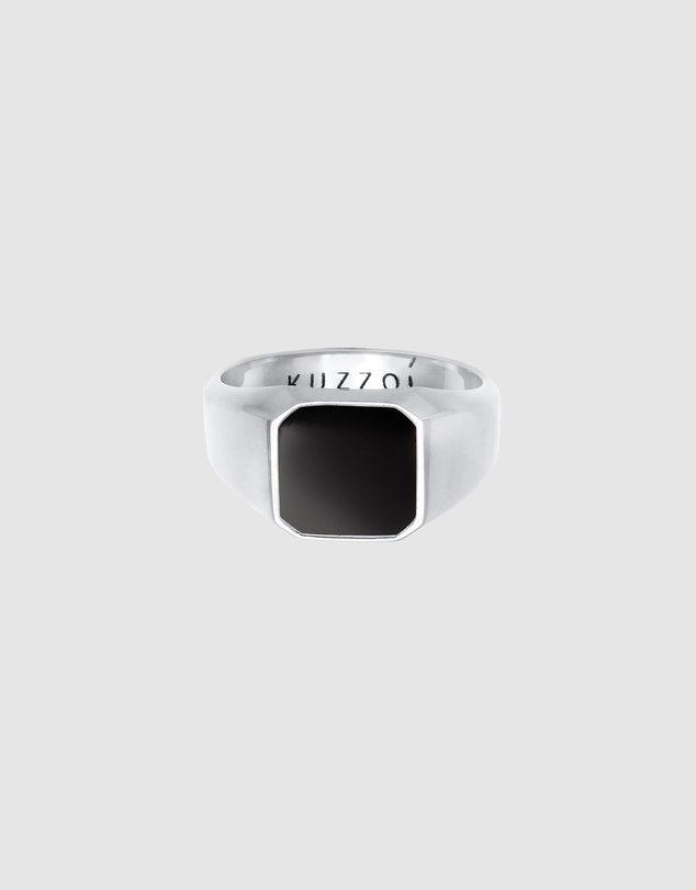 Kuzzoi - ICONIC EXCLUSIVE - Enamel Signet Ring in 925 Sterling Silver
