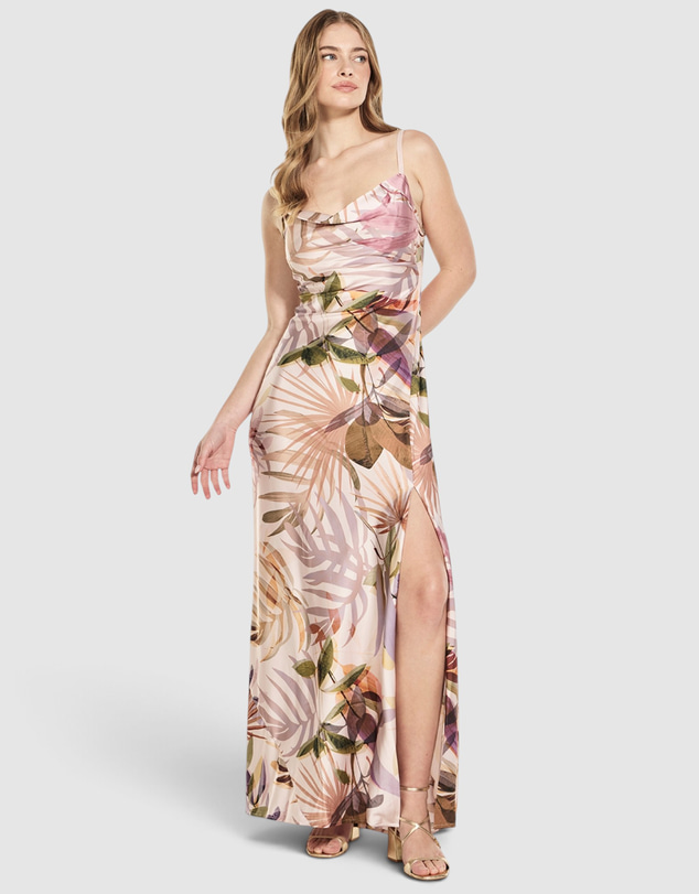 GUESS - Adele Lace Neckline Maxi Dress