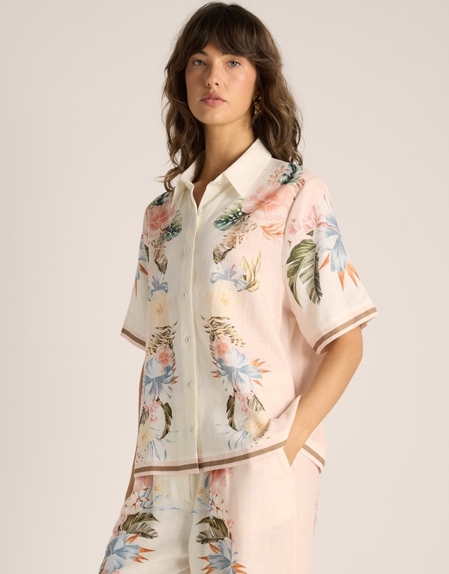 Fate + Becker - Solara Placement Print Collared Shirt