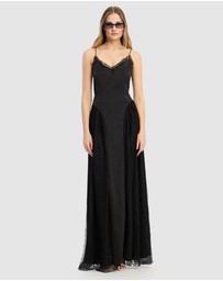ROTATE - Satin Lace Maxi Dress