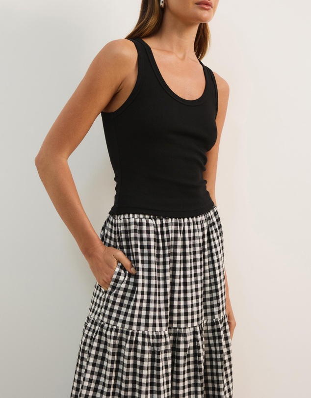 Atmos&Here - Ellison Tiered Gingham Skirt