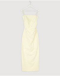 Revibe - Repaired Shona Joy Otis Draped High Neck Midi Dress - AU 6