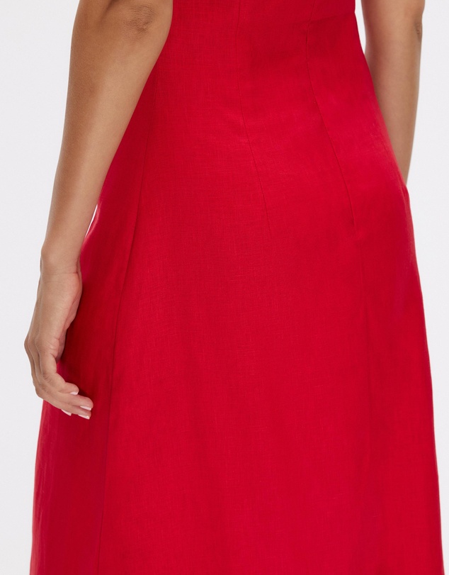 Minima Esenciales - Nivas Linen Empire Strapless Dress