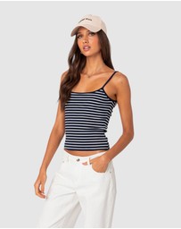 EDIKTED - Gretta Striped Ribbed Tank Top