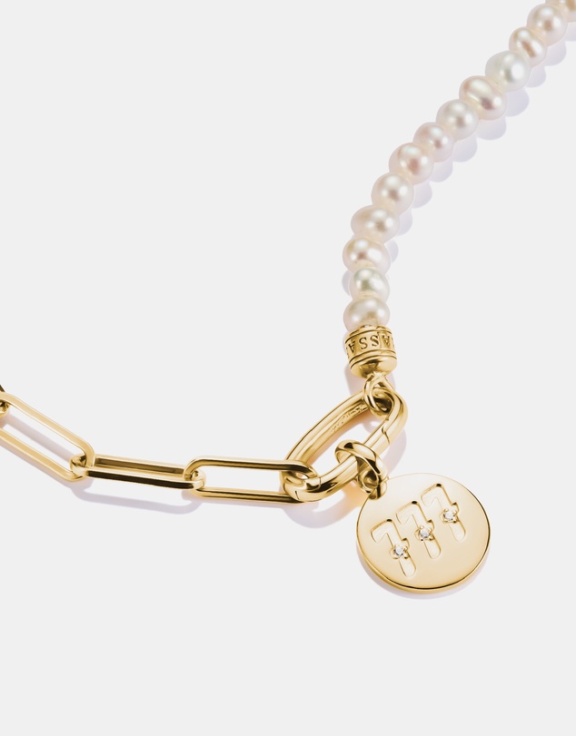 THOMAS SABO - THOMAS SABO Connect Charm angel number 777 with stones Gold