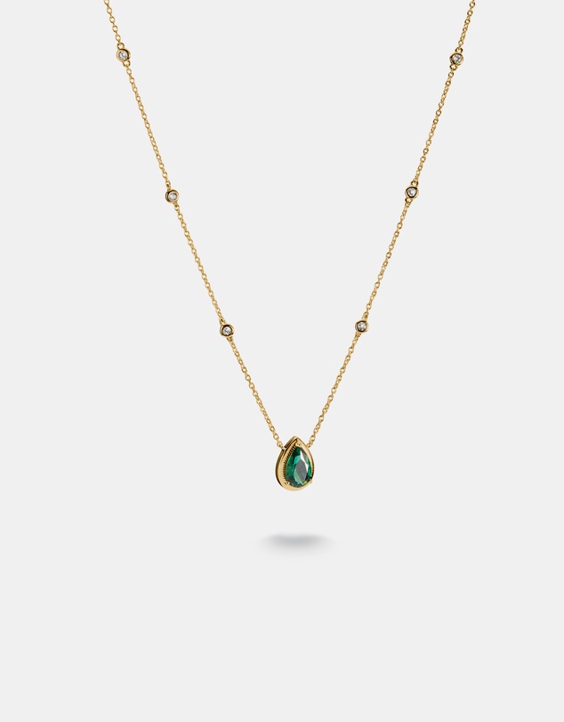 THOMAS SABO - THOMAS SABO Necklace with Green Teardrop Stone