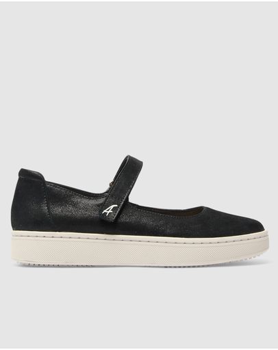 BLACK METALLIC SUEDE