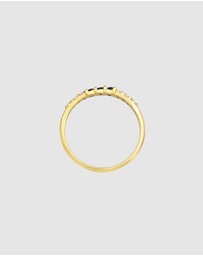 Elli Jewelry - Ring Classic Zirconia Sapphire Synthetic in 925 Sterling Silver Gold Plated
