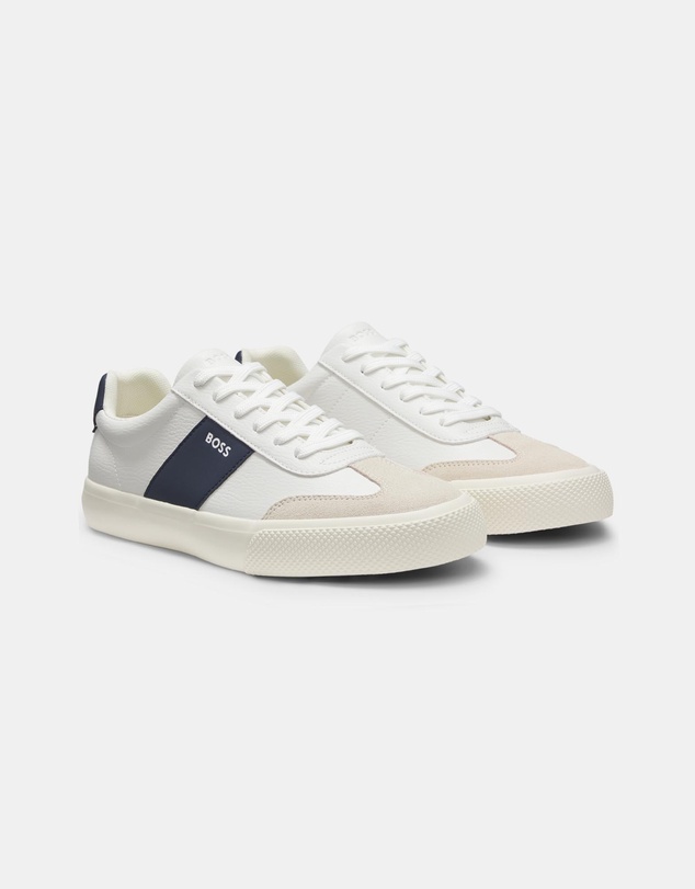 BOSS - Aiden Grained Faux Leather Trainers - Men's