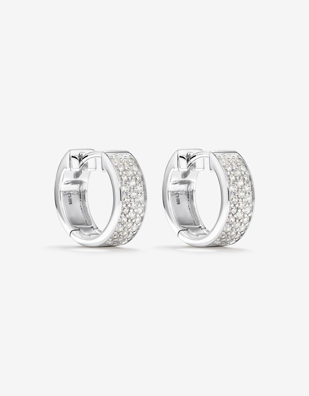 Michael Hill - Reversible Huggie Earrings With Cubic Zirconia In Sterling Silver
