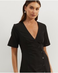 Atmos&Here - Alice Asymmetric Wrap Midi Dress