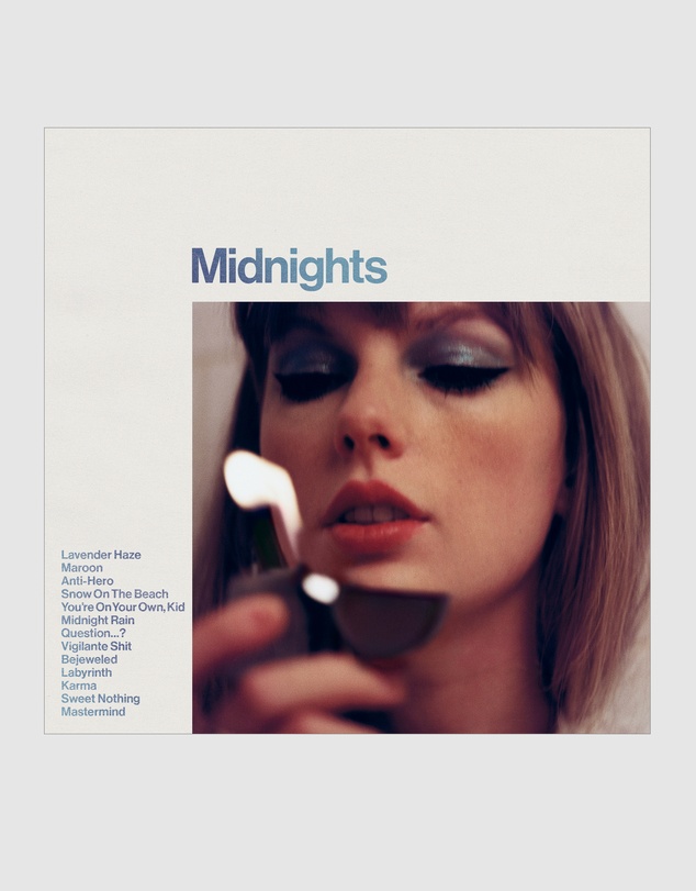 Universal Music - Crosley Record Storage Crate & Taylor Swift Midnights Vinyl Album Bundle Moonstone Blue
