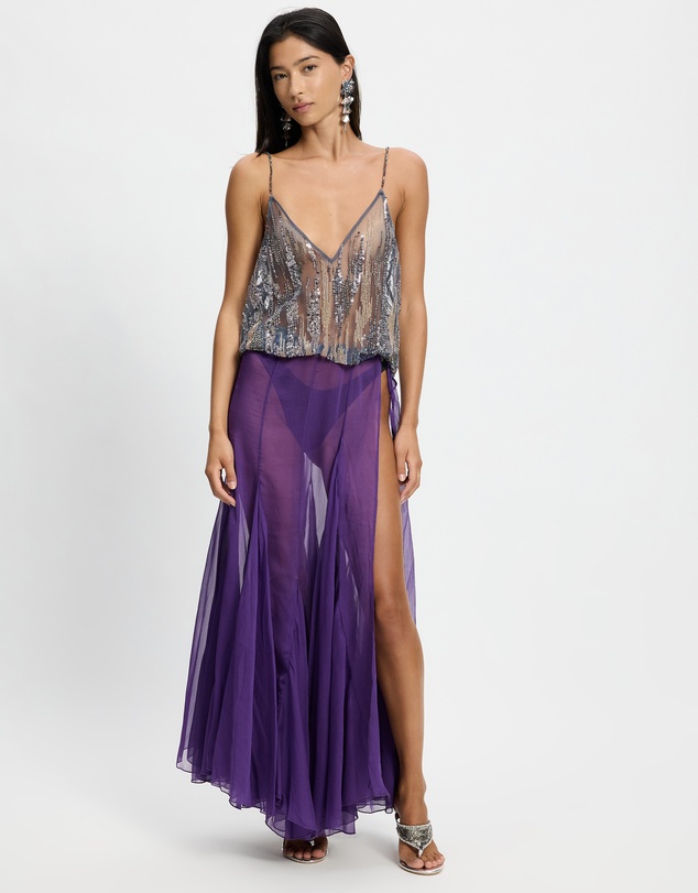 Jaded London - Godet Maxi Skirt With Tie