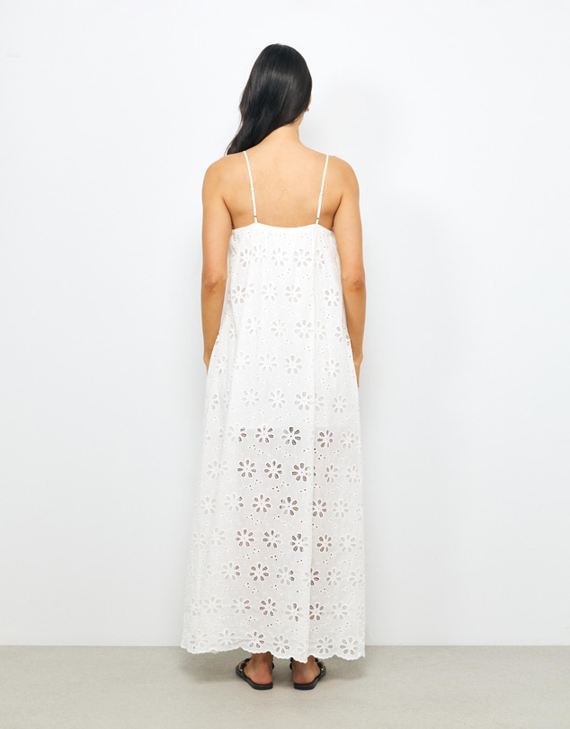AERE - Vivi U Neckline Broderie Maxi Dress
