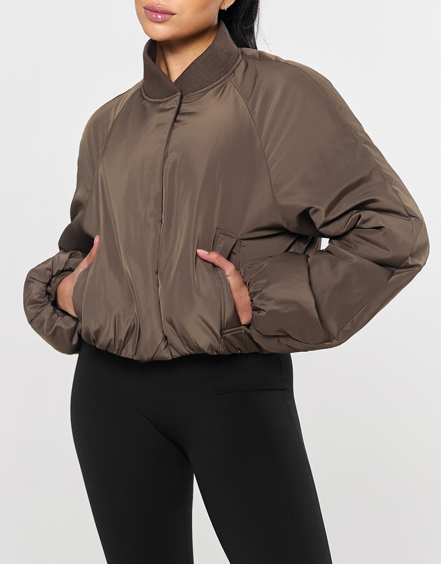 STAX. - Cropped Bomber Jacket - Fossil