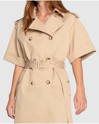 Belle & Bloom - Dust & Daring Short Sleeve Trench Style Dress