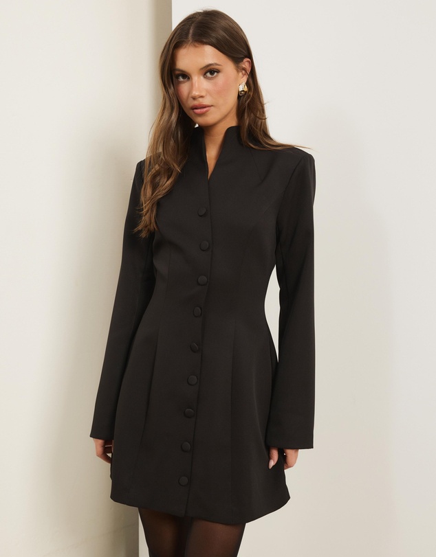 Atmos&Here - Anya Long Sleeve Button Down Mini Dress