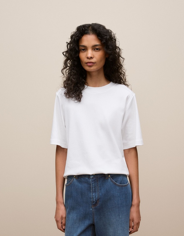Trenery - Cotton Modal Interlock T-shirt in White