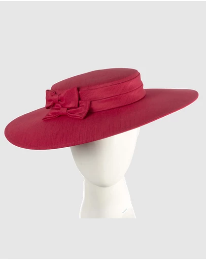 Max Alexander - Dark Red Wide Brim Boater Hat
