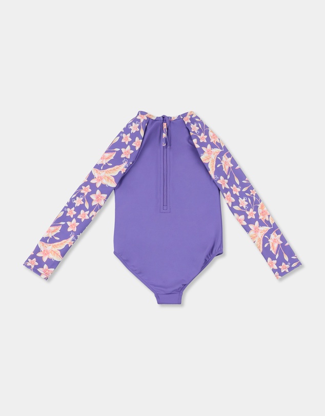 Roxy - Girls 2 to 7 Plumeria Love Long Sleeve One Piece Swimsuit