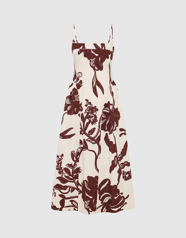 Shona Joy - Emmett Square Neck Panelled Midi Dress