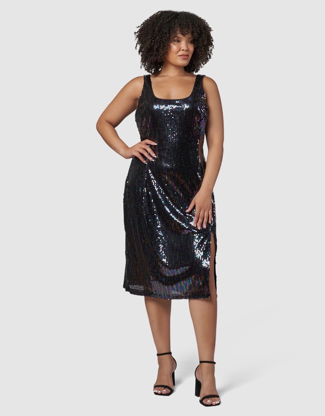 Pink Dusk by Curve Project - Desired Midi Sequin Dress
