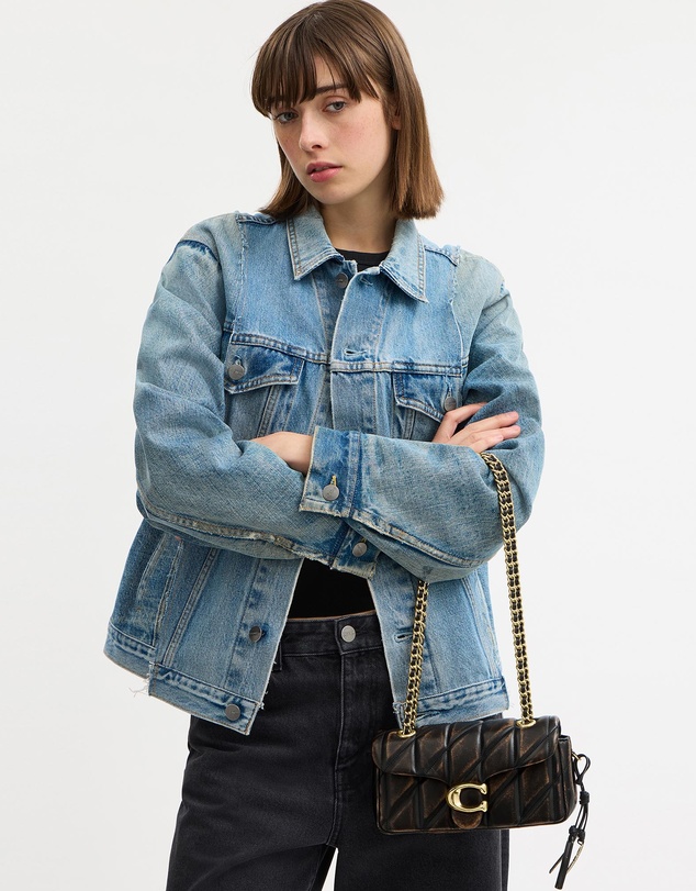 Coach - Loved Leather Quilted Tabby Shoulder Bag 20 With Chain
