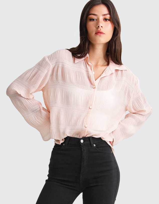 Belle & Bloom - Yoko Shirred Chiffon Blouse