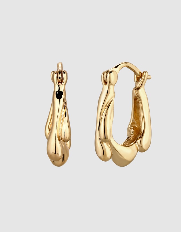 Elli Jewelry - Melted Hoop Earrings in Gold-Plated 925 Sterling Silver