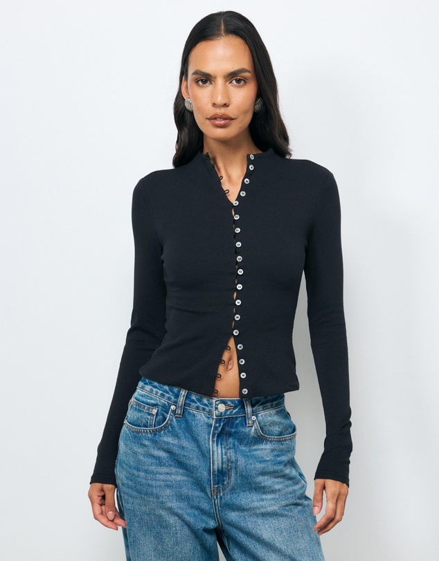 AERE - Aurelie Buttoned LS Top