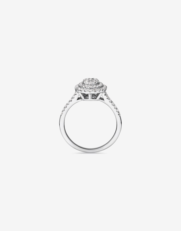 Michael Hill - 0.65 Carat TW Oval Cluster Halo Diamond Ring in 10kt White Gold