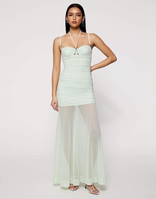 Lover - Carla Bustier Mesh Maxi Dress