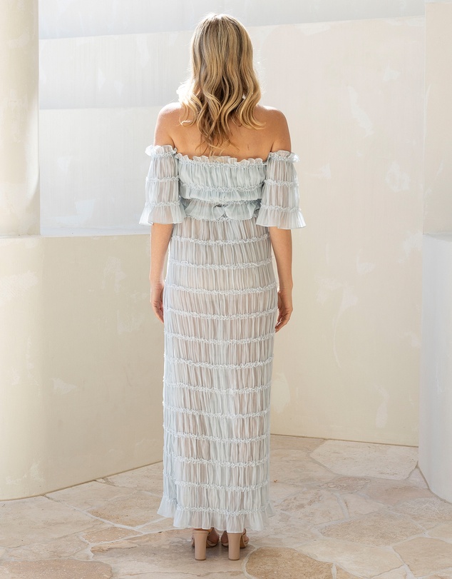 Angel Maternity - Marisol 2 piece Maternity Photoshoot Dress in Baby Blue