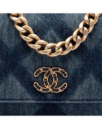 Pre-Loved by Azura Reborn - Pre-Loved Denim 19 Flap Wallet On Chain