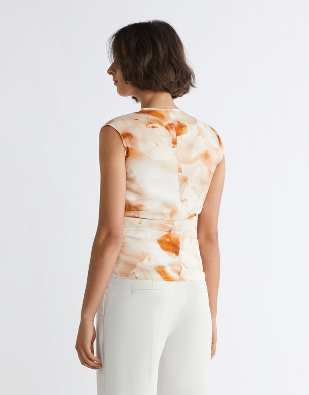 Calvin Klein - Watercolour Satin Gathered Top