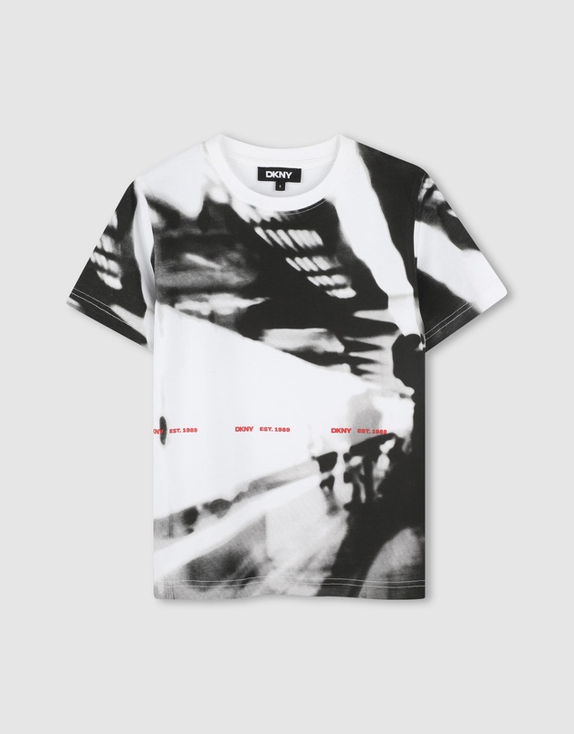 DKNY - All Over Print Short Sleeve T-Shirt - Kids-Teens
