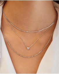 Ania Haie - Ania Haie Silver Pave Heart Necklace