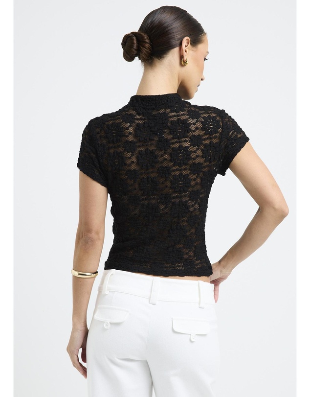 Alice In The Eve - Naomi Satin Lace Halter Top