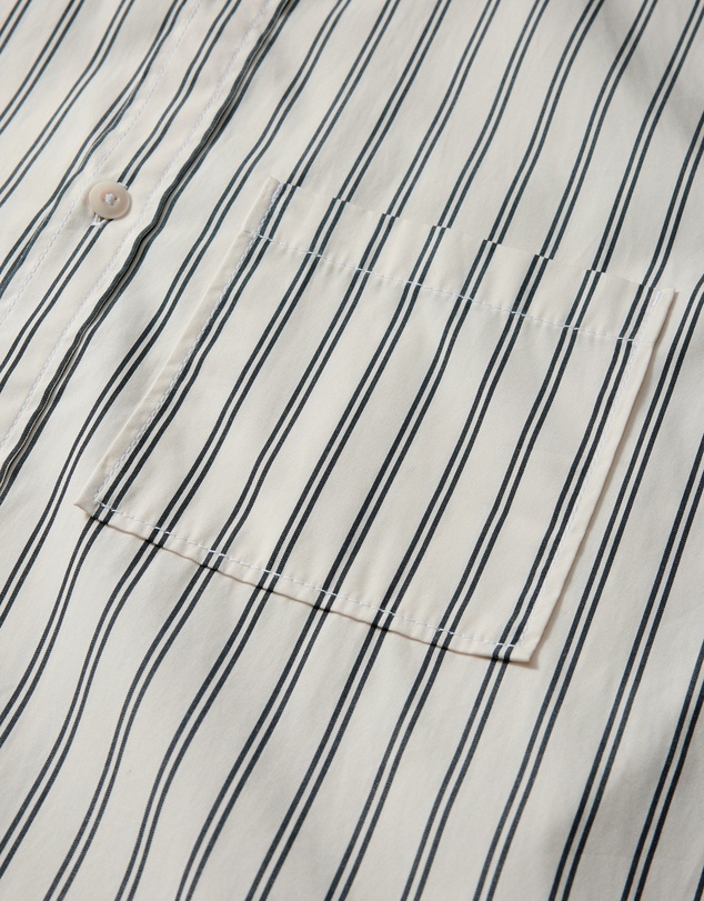 Calibre - Relaxed Cotton Striped Shirt Black Stripe