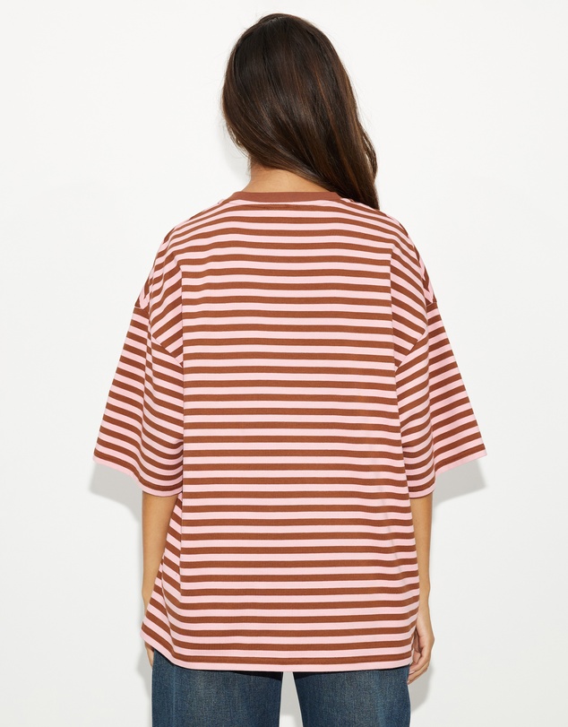 Dazie - Nostalgia Stripe Oversized Boyfriend Tee
