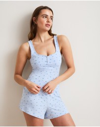 TALA - Soft Lounge Square Neck Button Tank