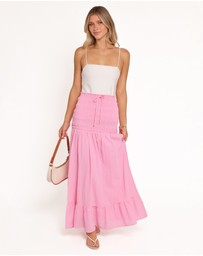 Petal & Pup - Valerie Drop Waist Maxi Skirt - Pink