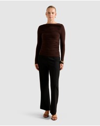 Forever New - Monica Ruched Boat Neck Top
