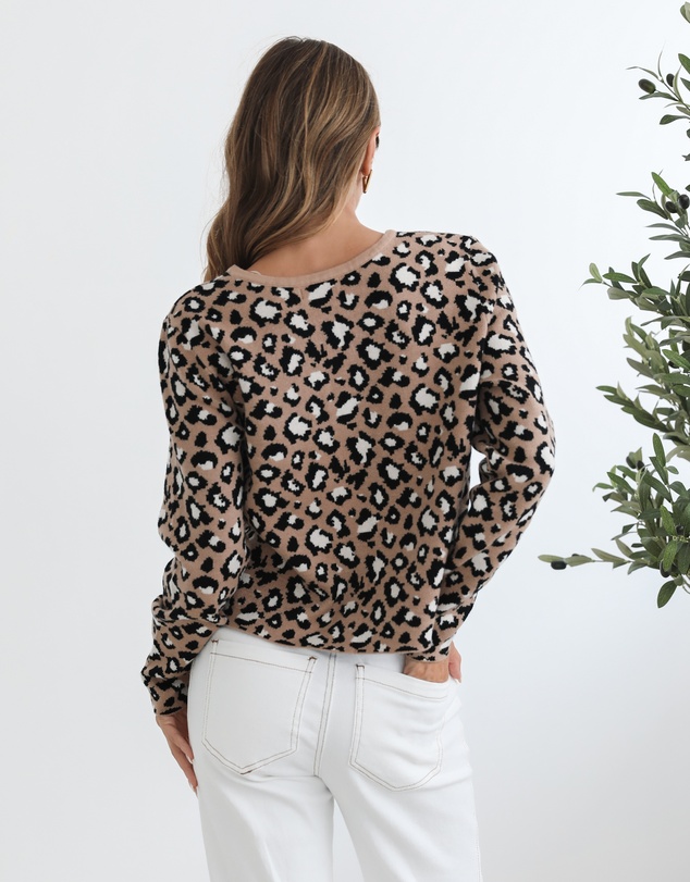 Esther & Co - Davia Cardigan - Camel Print
