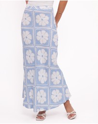Petal & Pup - Willow Maxi Skirt - Blue Floral
