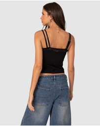EDIKTED - Carnation Lacey Layered Tank Top