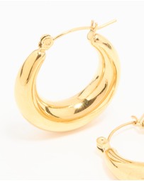 Lovisa - Waterproof Gold Plated Stainless Steel Small Chunky Hoop Earrings