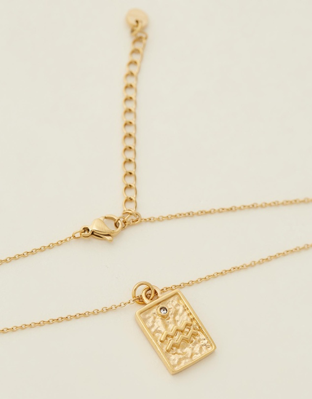 Carly Paiker - Aquarius Star Sign Zodiac Tag Necklace
